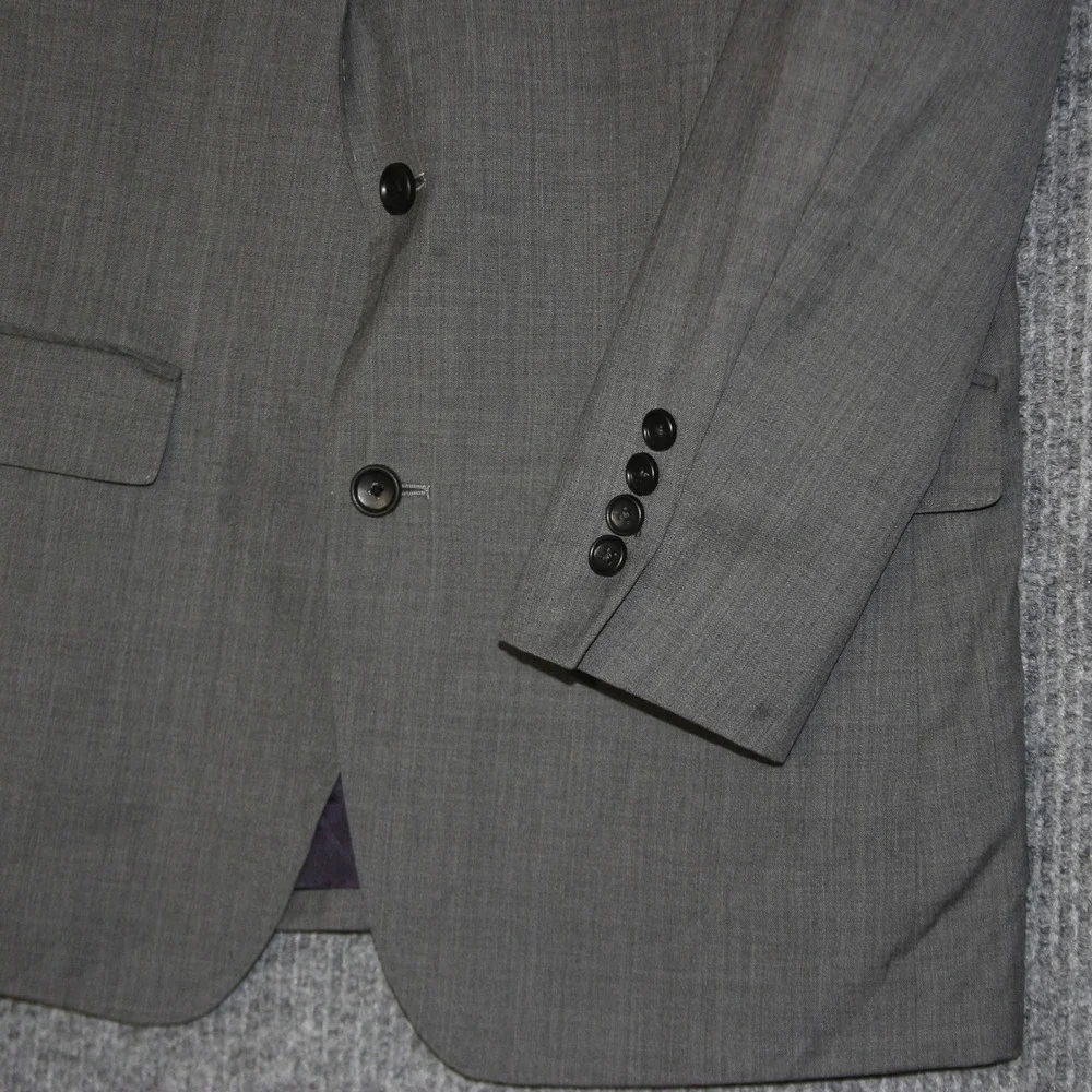 BONOBOS Mens Slim Fit Wool Blazer Gray 40R Jacket Suit Separate Italian Fashion